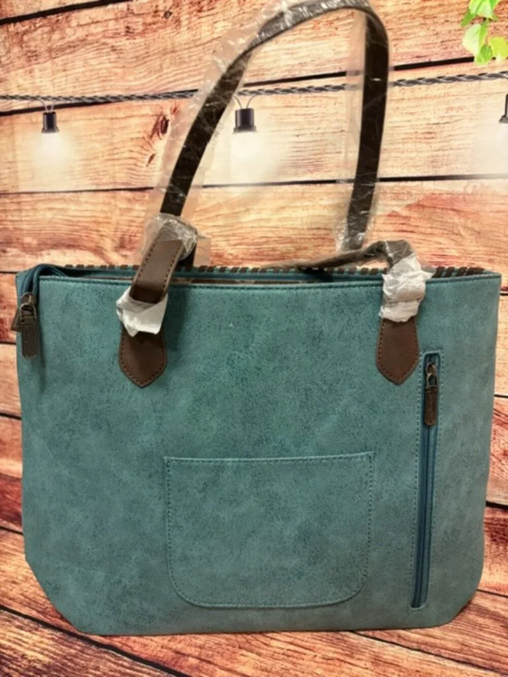 Wrangler Turquoise Aztec Fringe Western Tote Bag NWT